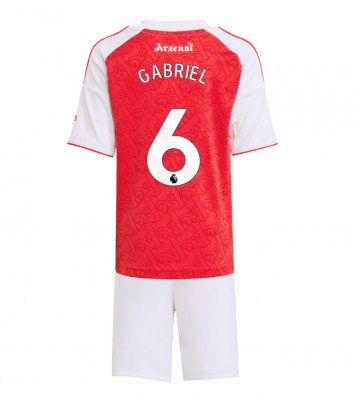 Arsenal Gabriel Magalhaes #6 Hjemmebanesæt Børn 2025-26 Kort ærmer (+ korte bukser)